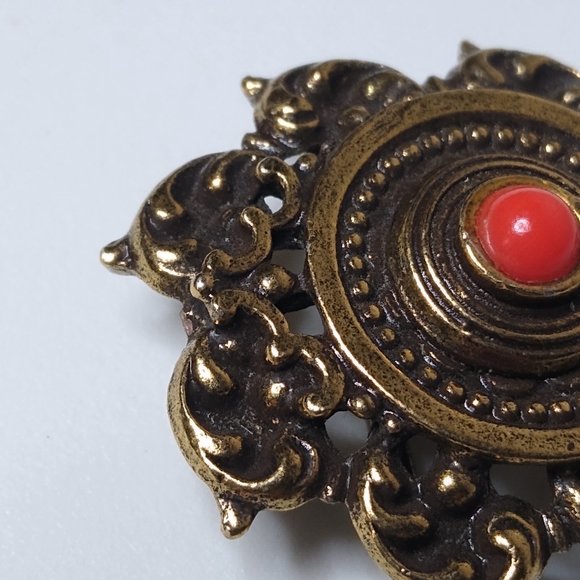 Vintage Decorative Small Metal Scarf Slide - Picture 3 of 12